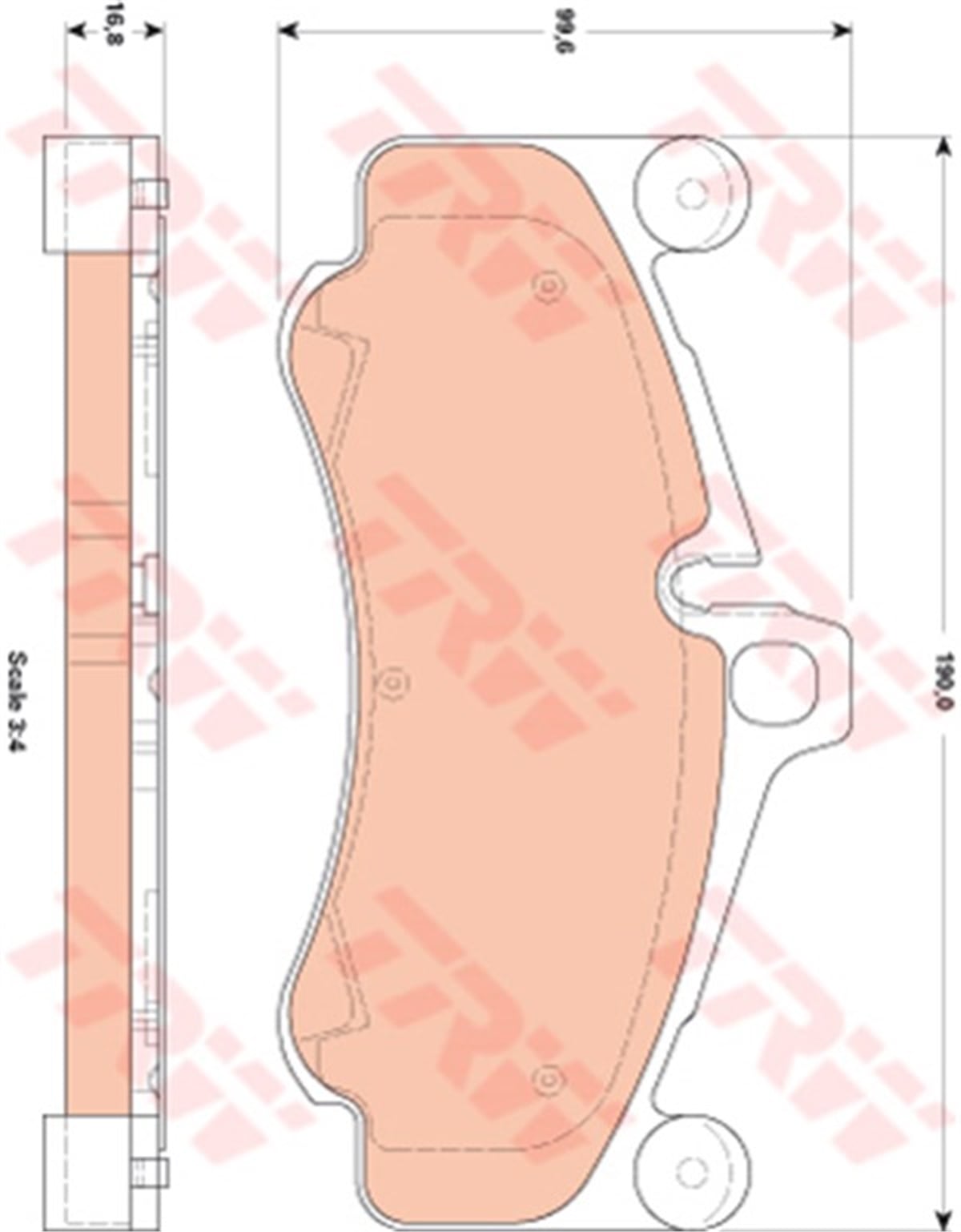 PORSCHEÖN BALATA PORSCHE 911 3.8 GT3 09-11 4.0 GT3 RS 11-12 TRW GDB1862TRWTRW GDB1862