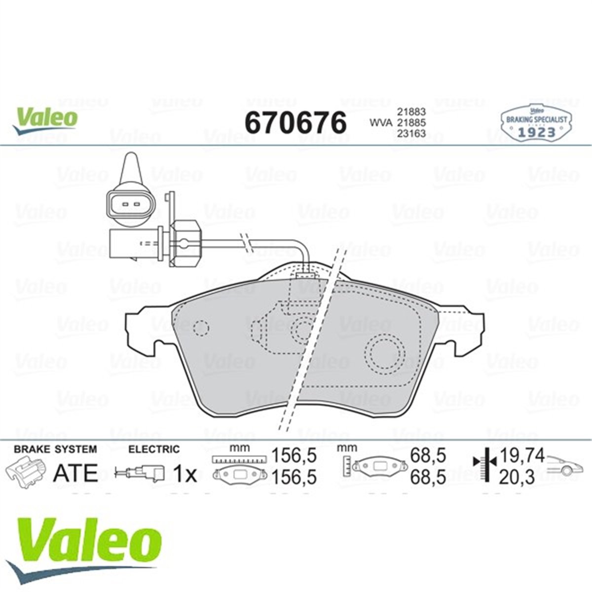 TRANSPORTERÖN BALATA TRANSPORTER T4 CARAVELLE 2.5 TDI 90-03 GDB1391 VALEO 670676VALEOVALEO 670676