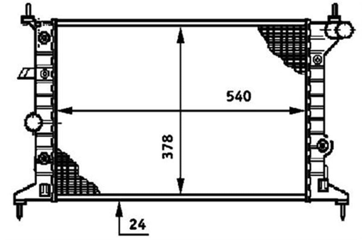 VECTRARADYATOR BRAZİNG VECTRA B 1.6İ-1.6İ 16V-1.8İ 16V-2.0İ 16V 537X358X22 KLİMASIZ OTM.ŞNZ ORIS BOP127ORISORIS BOP127