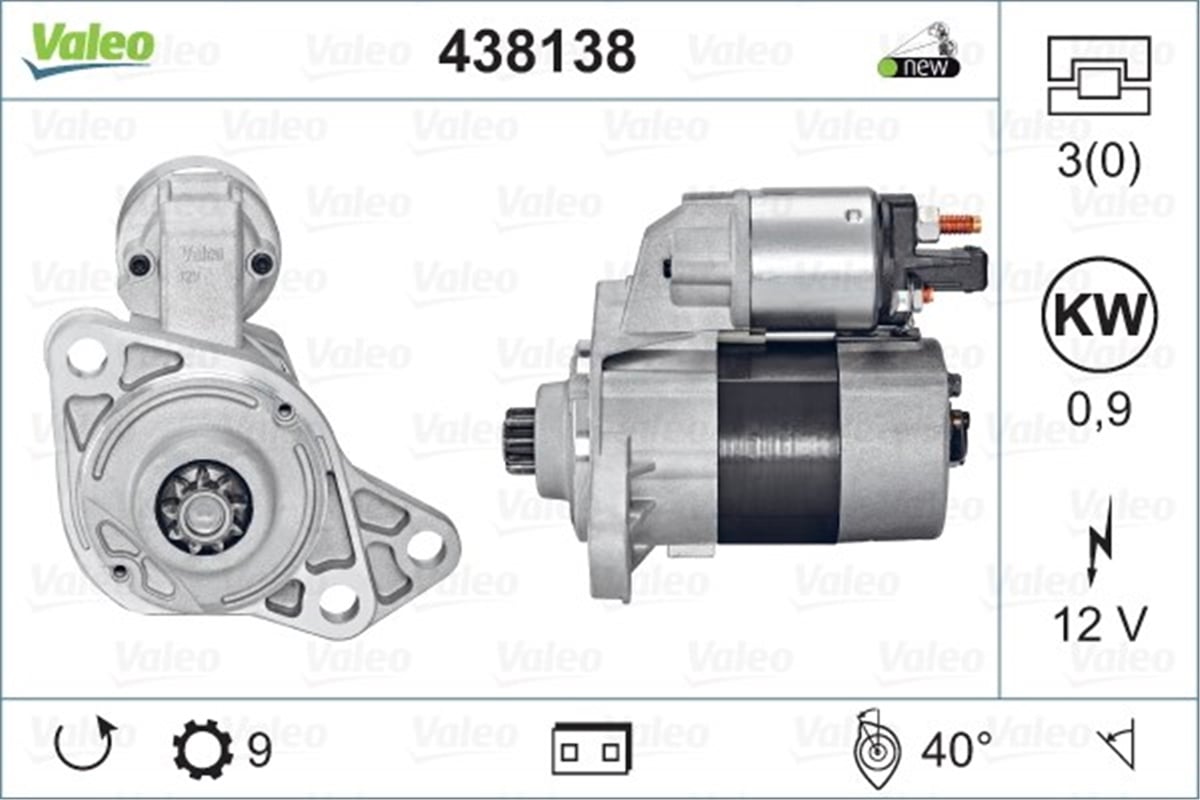 VOLKSWAGENMARŞ MOTORU VW VALEO 438138VALEOVALEO 438138