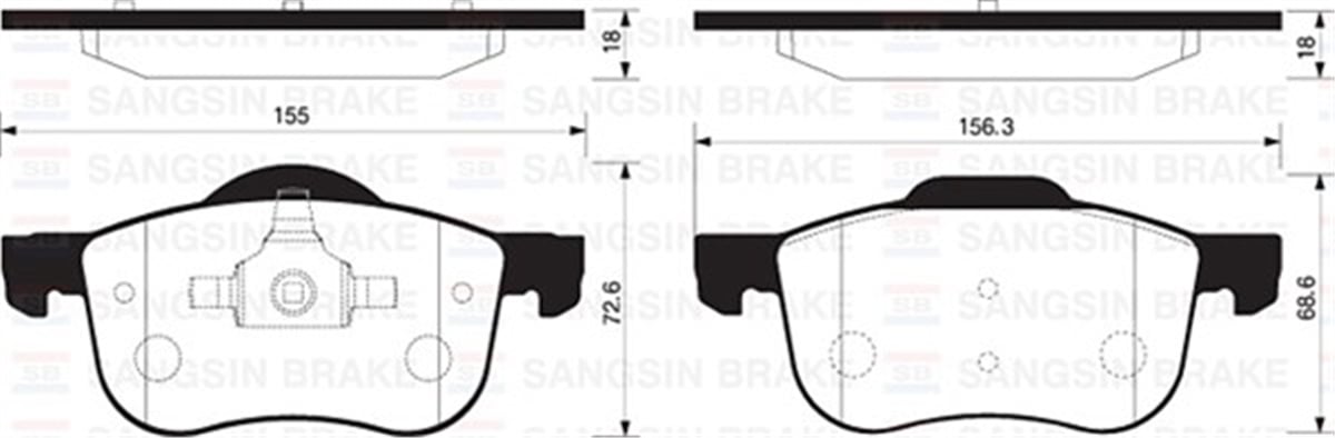 VOLVOÖN BALATA VOLVO S60 00-10 S80 98-06 V70 97-07 XC70 00-07 S70 97-00 GDB1388 SANGSIN SP2122SANGSINSANGSIN SP2122