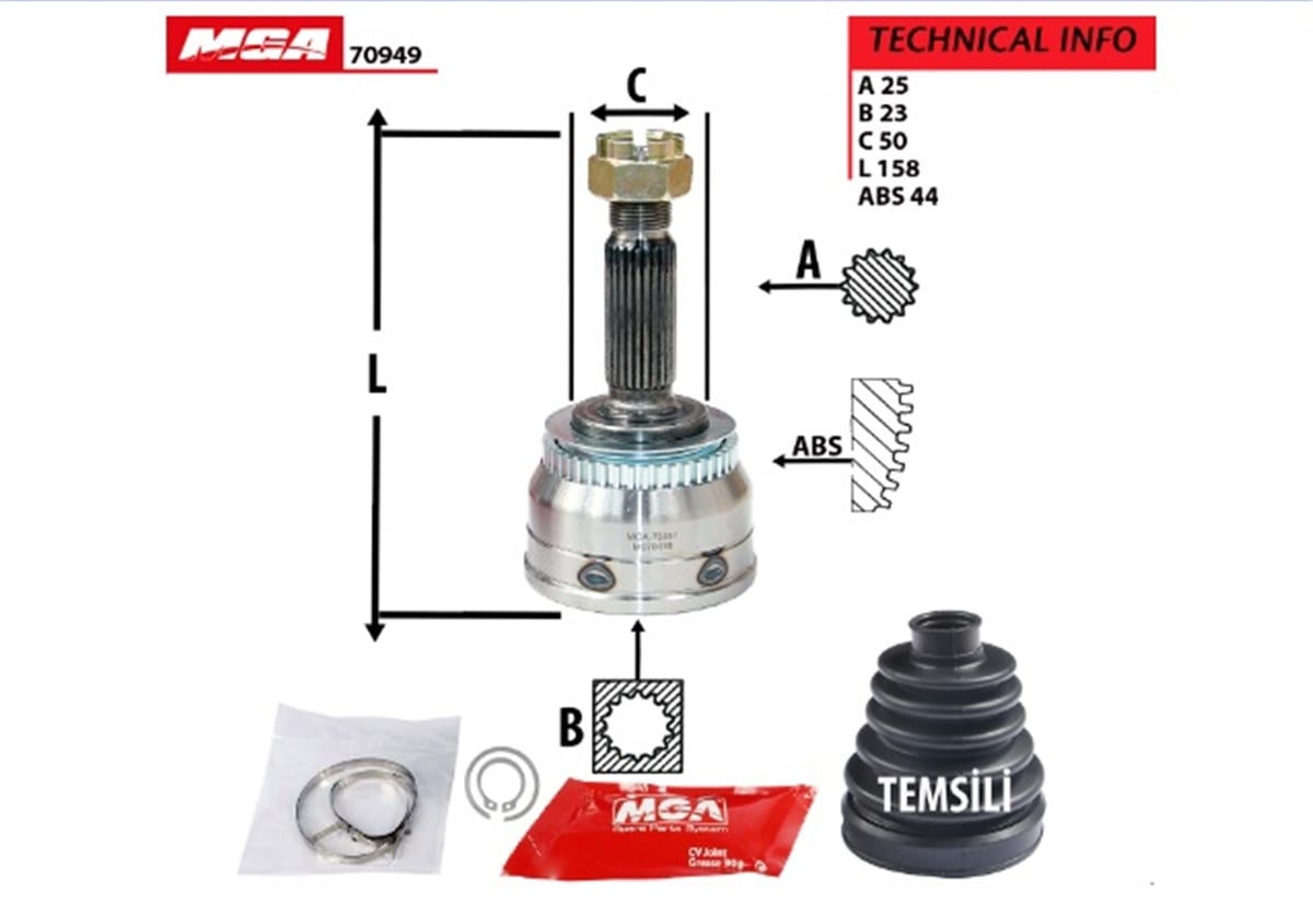 YEDEK PARÇAAKS KAFA DIS ABSLI-HYUNDAI ACCENT ADMIRE 03>06 