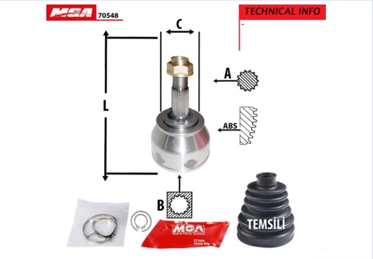 YEDEK PARÇAAKS KAFASI DIS  ALFA   156 1.9   25×28×59mm 46307246 -MGA-70548MGAMGA-70548