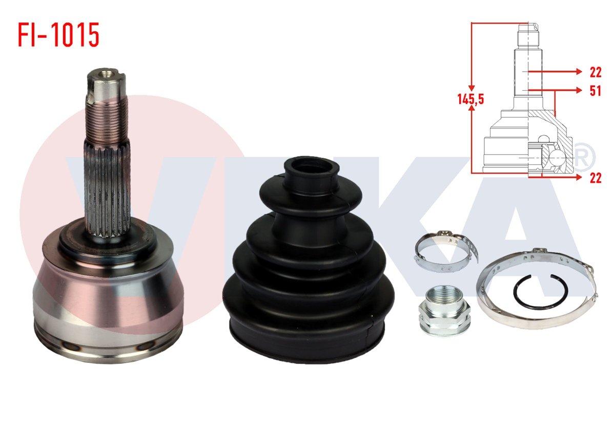 YEDEK PARÇAAKS KAFASI DIŞ DOBLO 119223 1.2i 22X22X51 UZUNLUK 1467 mm 2001-2010VEKAFI-1015