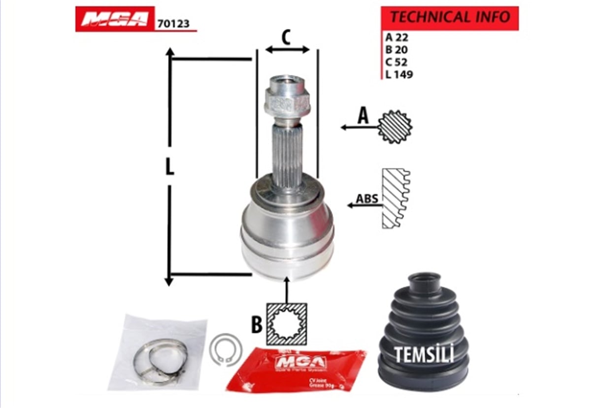 YEDEK PARÇAAKS KAFASI DIS - ( FIAT : PALIO 1.4 C514 SANZ ) 22×20×52MGAMGA-70123