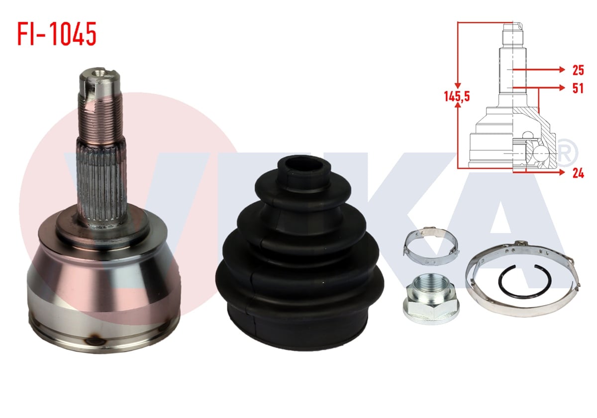 YEDEK PARÇAAKS KAFASI DIŞ FİORİNO 225 1.3 MJT 25X24X51 UZUNLUK 1465 mm 2007>VEKAFI-1045
