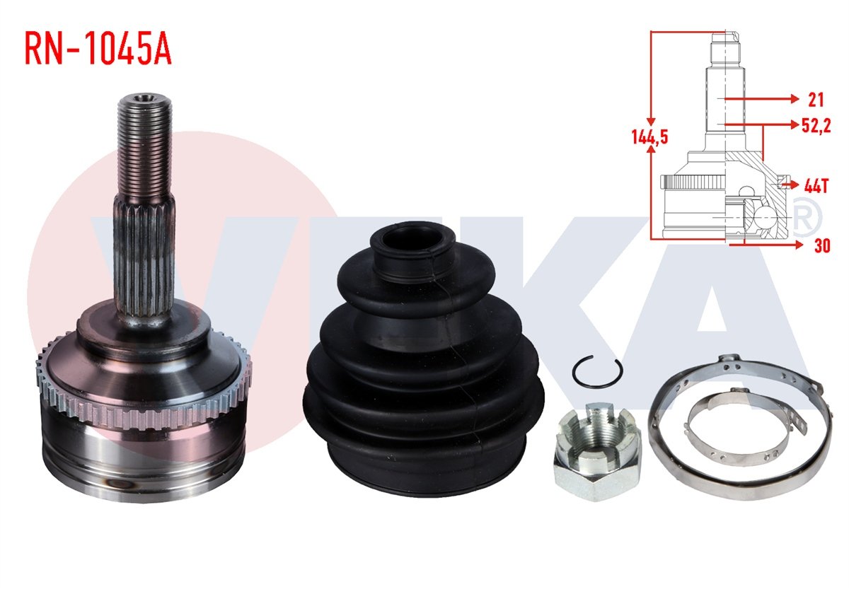YEDEK PARÇAAKS KAFASI DIŞ KANGOO KC0/1 1.5 DCI ABSLI 44 DIŞ 21X30X522 UZUNLUK 1445mm 1998-2008VEKARN-1045A