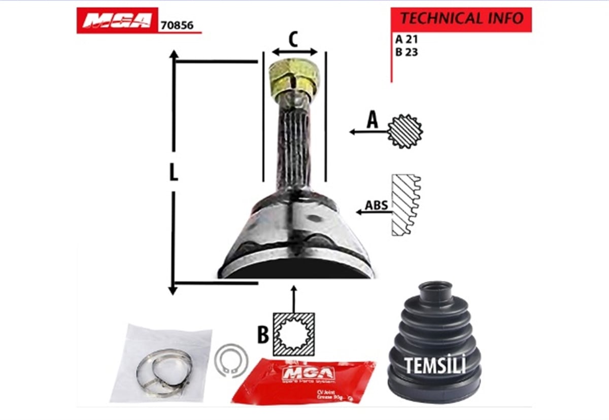 YEDEK PARÇAAKS KAFASI DIS SAG-SOL  DACIA  LOGAN 1.4I 1.6I 07-- 8200985010 -MGA-70856MGAMGA-70856