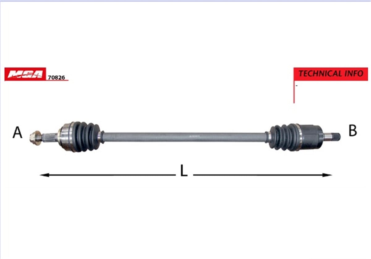 YEDEK PARÇAAKS KOMPLE SAG -  HONDA JAZZ - CITY 02>08   26×25×897mm 44305-SEL-T00 -MGA-70826MGAMGA-70826