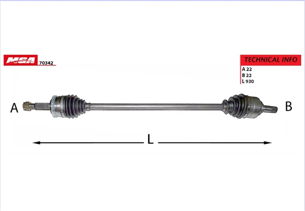 YEDEK PARÇAAKS KOMPLE SAG ( OPEL : CORSA C 1.4 1.7DTI / 1.3CDTI 16V 00 / COMBO 1.4 1.6 1.7DI 01-- )MGAMGA-70342
