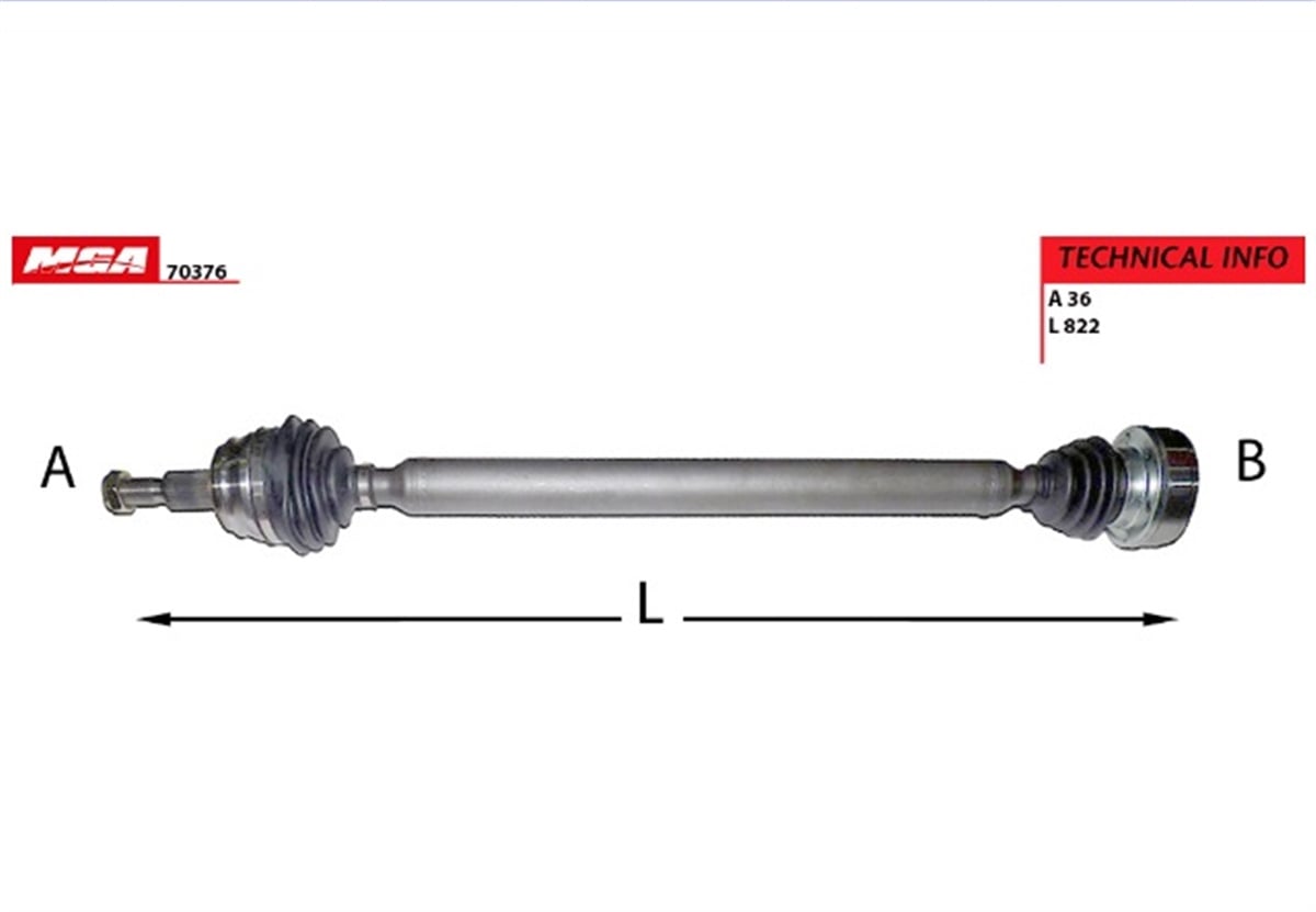 YEDEK PARÇAAKS KOMPLE SAG-VW GOLF IV/BORA/AUDI A3/SEAT TOLEDO/LEON/SKODA OCTAVIA 1,6 AKL AEH 1J0407272BL -MGA-70376MGAMGA-70376