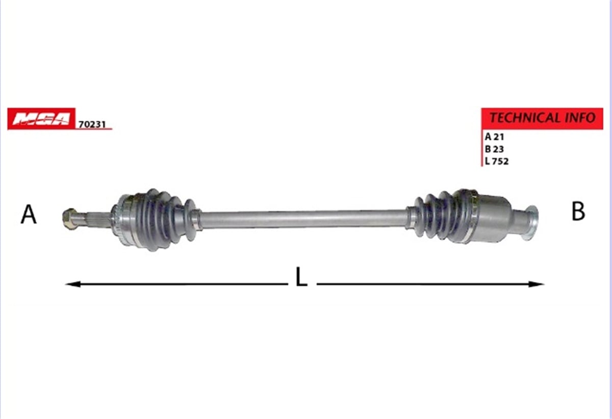 YEDEK PARÇAAKS SAG ABSLI 44D  RENAULT  SCENIC MEGANE I 1.6 16V K4M 99-- / MEKANIK ABSLI  8200168513 -MGA-70231MGAMGA-70231