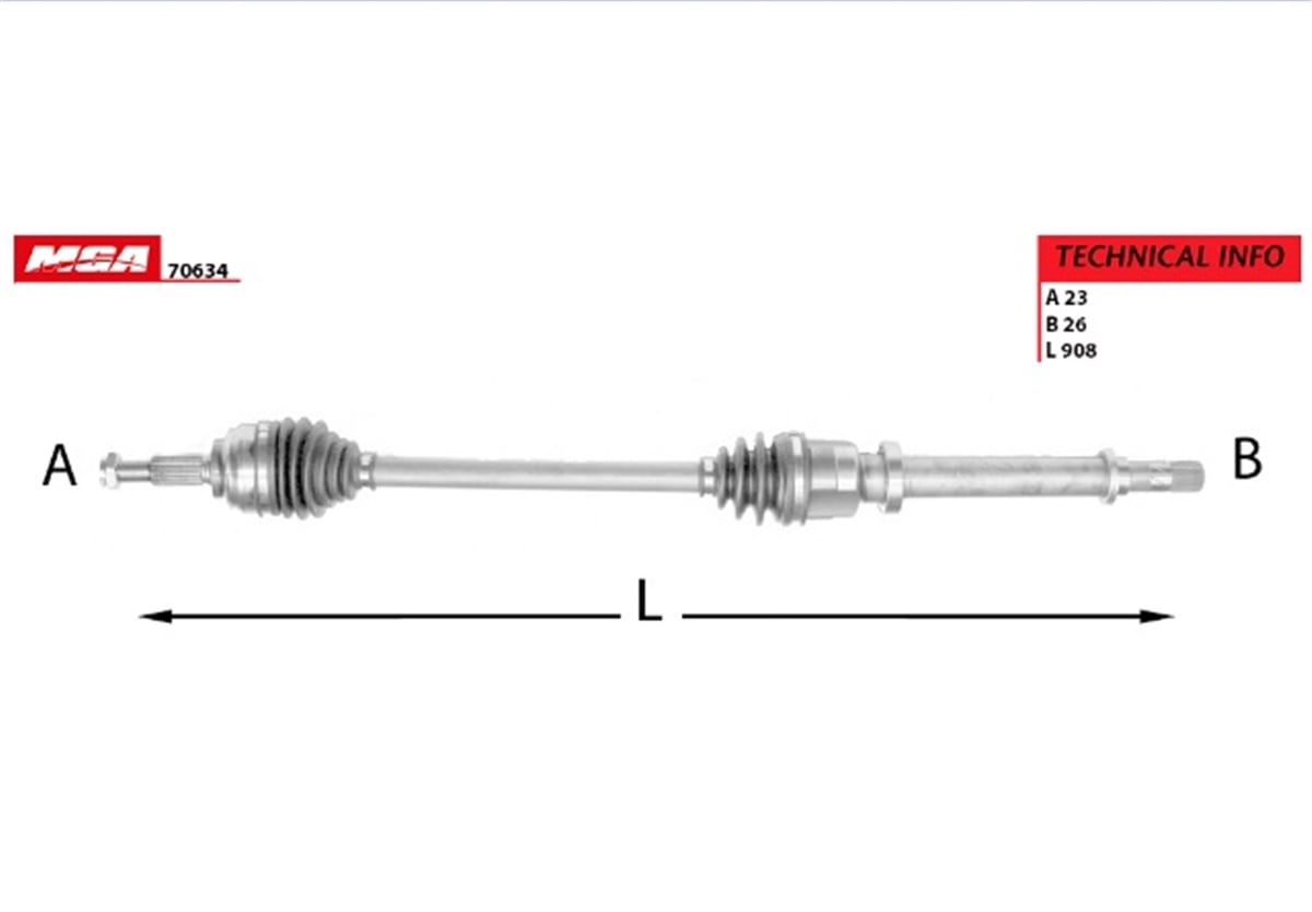 YEDEK PARÇAAKS SAG ABSLI RENAULT  CLIO IV 1.2 BENZINLI  391000926R -MGA-70634MGAMGA-70634
