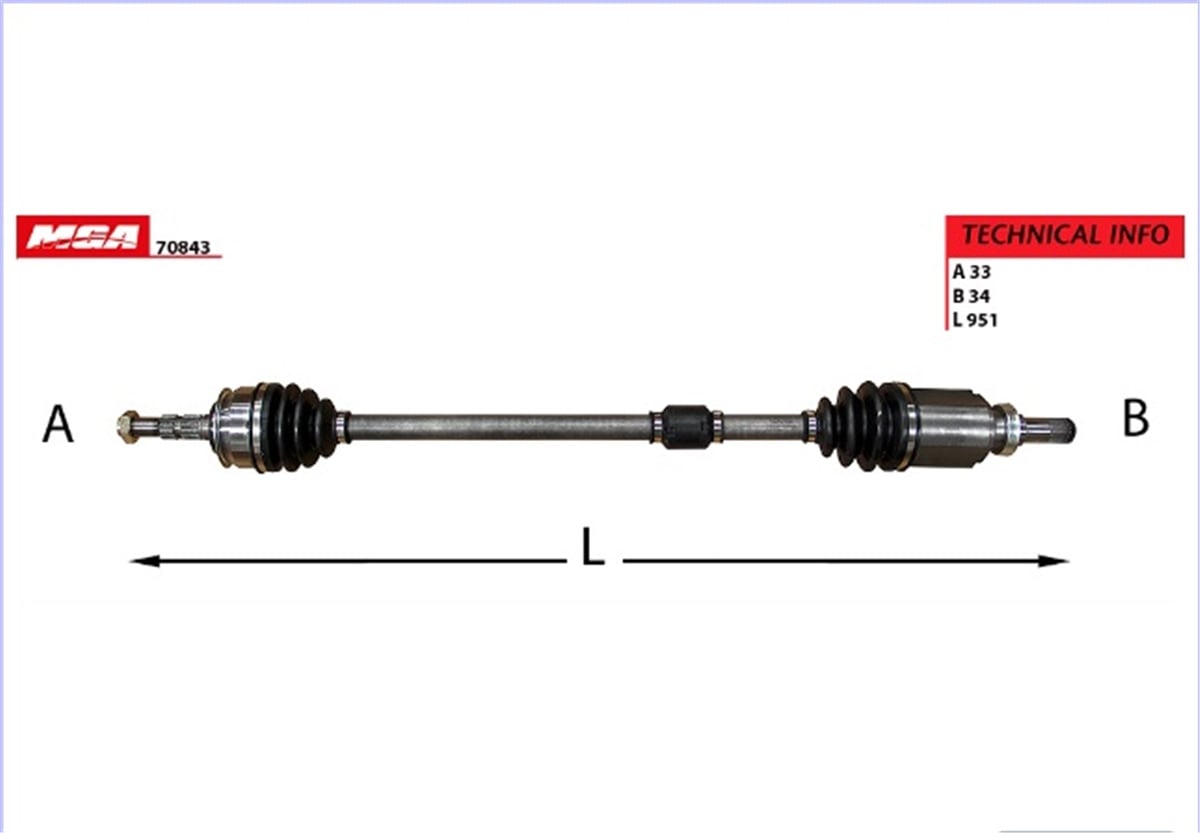 YEDEK PARÇAAKS SAG  CHEVROLET  CRUZE 1.6 AT 09>  13334702 -MGA-70843MGAMGA-70843