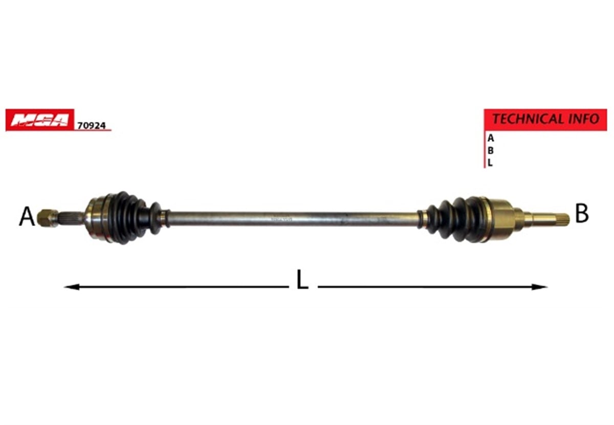 YEDEK PARÇAAKS SAG CITROEN  C ELYSEE 1.2 1.6/PEUGEOT  301 1.2 1.6  21×22×882mm 9803966380 -MGA-70924MGAMGA-70924