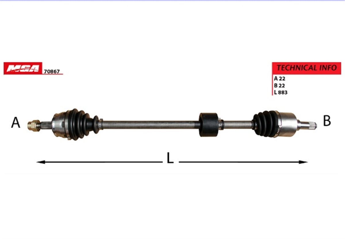 YEDEK PARÇAAKS SAG  FIAT LINEA 1.4  2007-  51807675 -MGA-70867MGAMGA-70867
