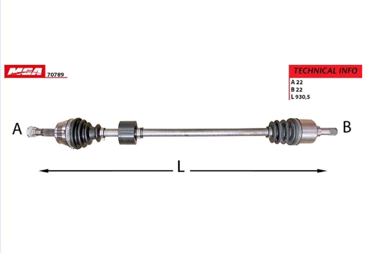 YEDEK PARÇAAKS SAG KOMPLE  FIAT  DOBLO 1.4 06-  51757653 -MGA-70789MGAMGA-70789
