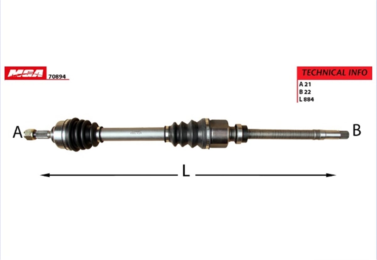 YEDEK PARÇAAKS SAG KOMPLE -  PEUGEOT 206 TU3A- TU3JP- ET3J4-DV4TD  3273CS -MGA-70894MGAMGA-70894