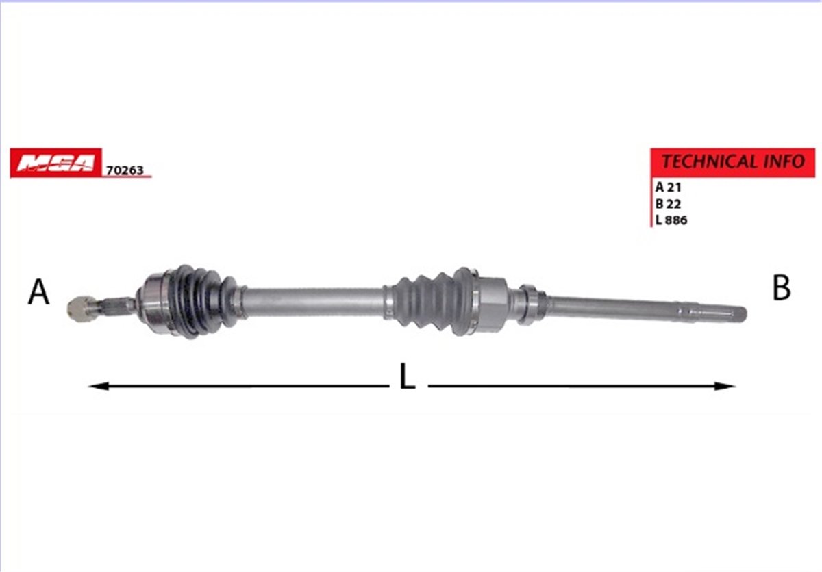 YEDEK PARÇAAKS SAG  PEUGEOT  206 1.4 1.6IE 1.4HDI  3273CQ -MGA-70263MGAMGA-70263