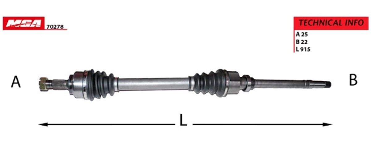 YEDEK PARÇAAKS SAG  PEUGEOT  307 CITROEN  C4 1.4 16V 1.6 16V IE MA SANZ.  3273AH -MGA-70278MGAMGA-70278
