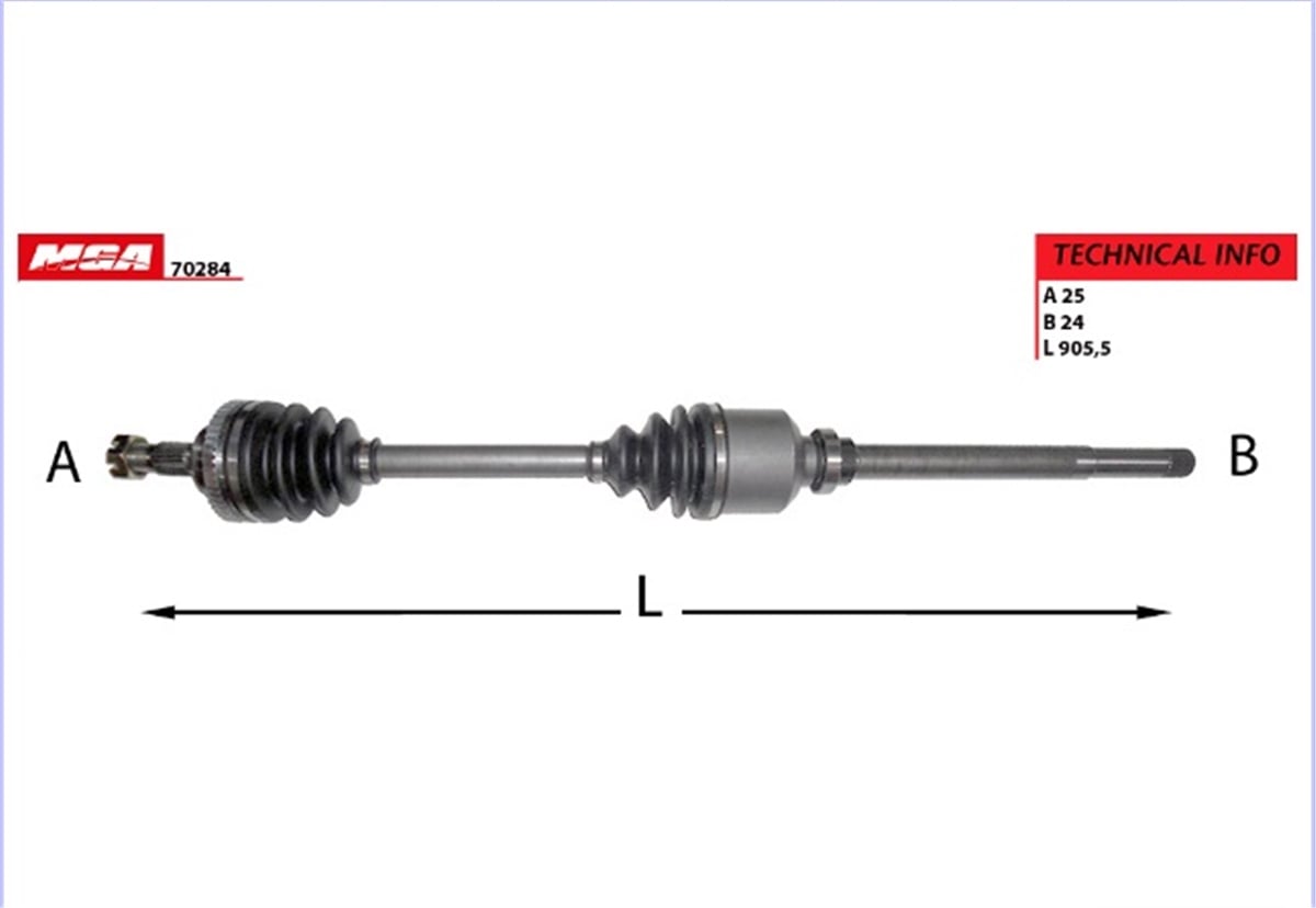 YEDEK PARÇAAKS SAG  PEUGEOT  406 2.0 ABS 48D 00-- EW10J4  32736T -MGA-70284MGAMGA-70284