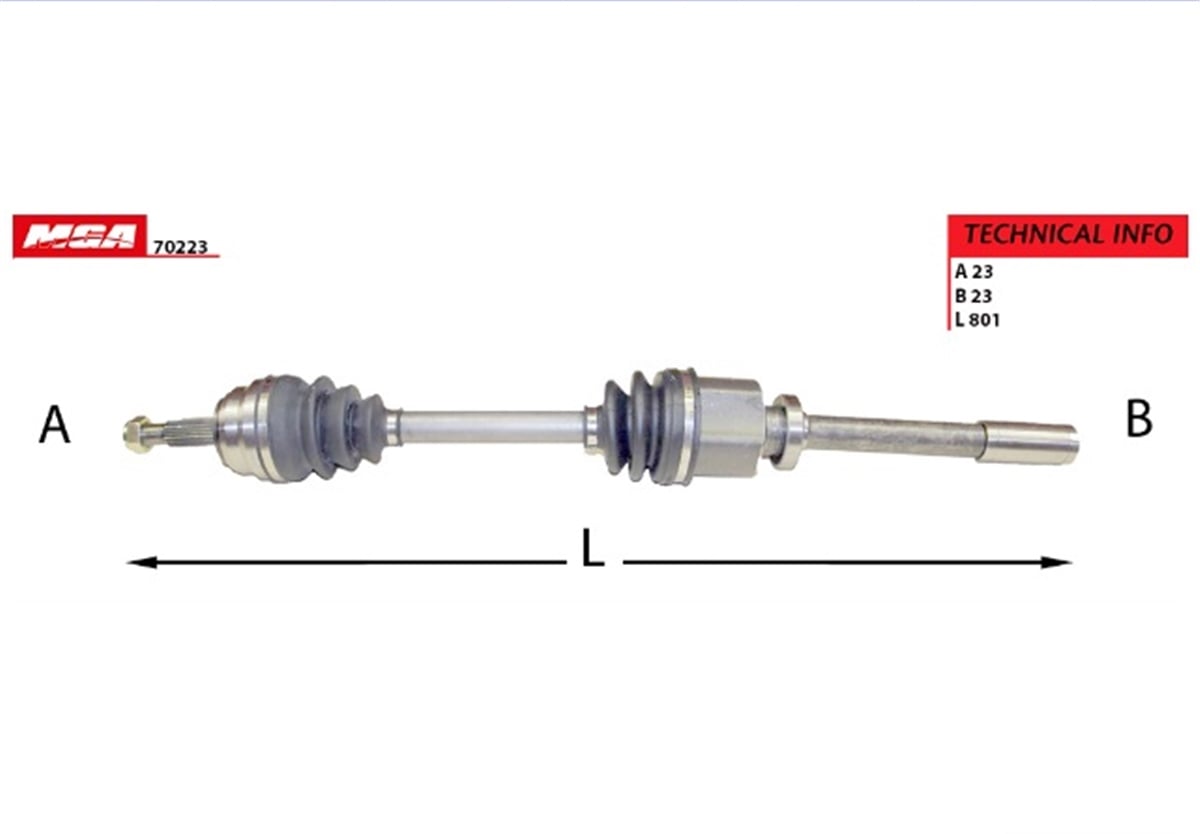 YEDEK PARÇAAKS SAG  RENAULT  LAGUNA I 98-01 2.0 N7Q  7701352755 -MGA-70223MGAMGA-70223