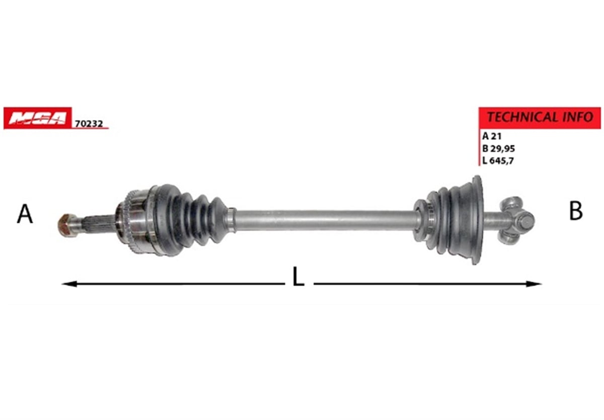 YEDEK PARÇAAKS SOL ABSLI 44D  RENAULT  SCENIC MEGANE I 1.6 8V K4M 99-- 96-- MEKANIK  8200090175 -MGA-70232MGAMGA-70232