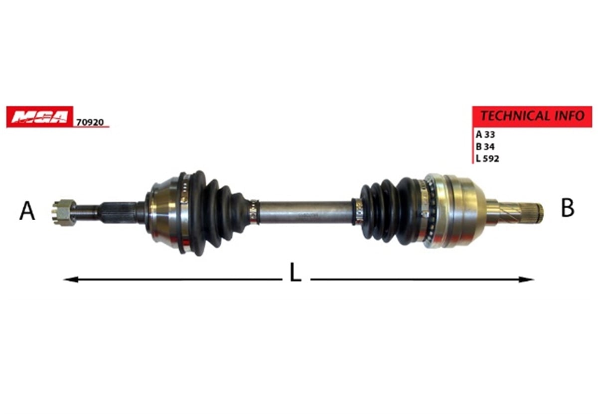 YEDEK PARÇAAKS SOL  OPEL VECTRA A 1.7D  1.8 2.0   374263 -MGA-70920MGAMGA-70920