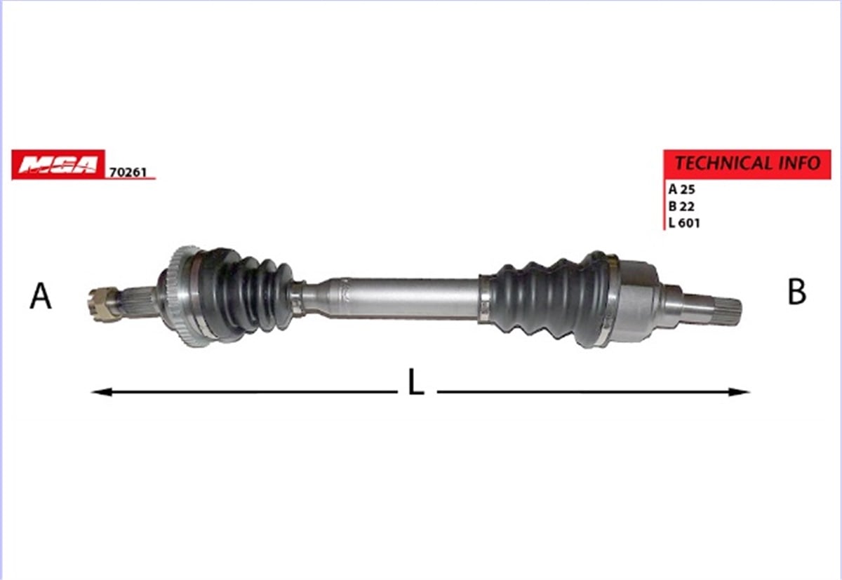 YEDEK PARÇAAKS SOL  PEUGEOT  206 1.6 16V ABSLI 48D  3272AE -MGA-70261MGAMGA-70261