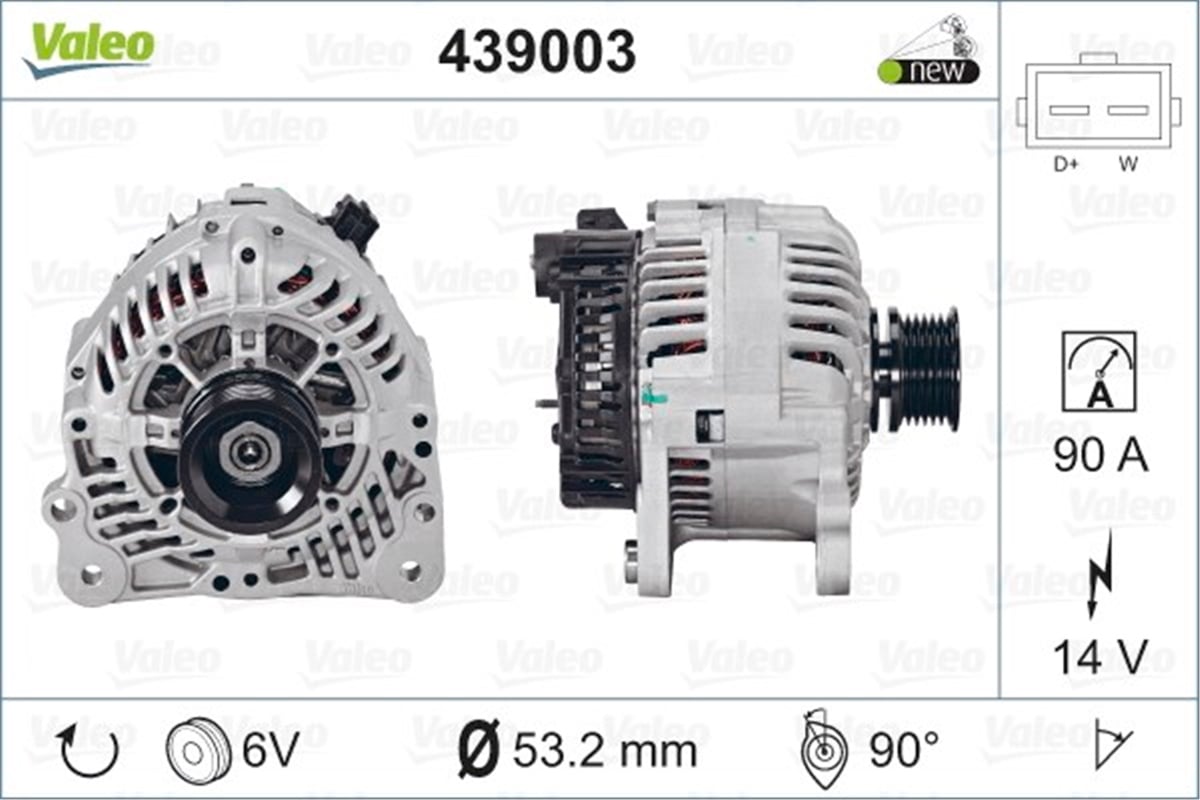 YEDEK PARÇAALTERNATÖR A13VI124 90A VALEO 439003VALEOVALEO 439003