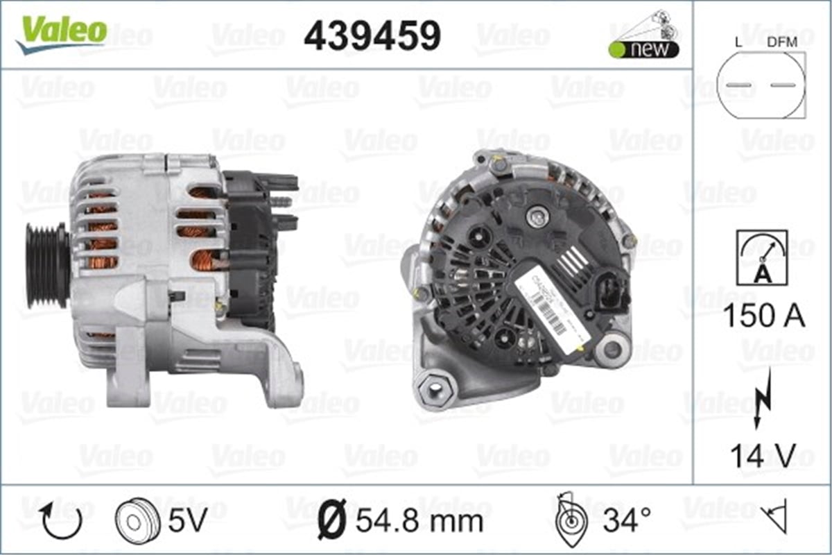 YEDEK PARÇAALTERNATÖR LAND ROVER VALEO 439459VALEOVALEO 439459