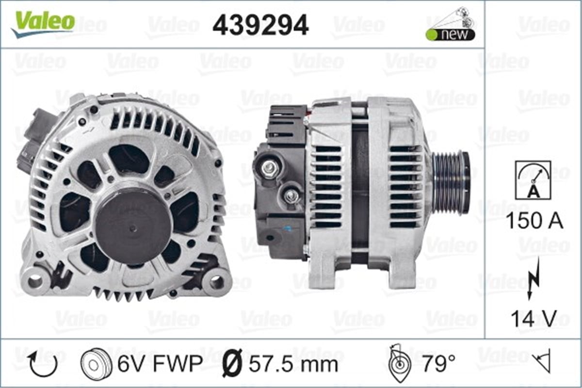 YEDEK PARÇAALTERNATÖR PSA VALEO 439294VALEOVALEO 439294
