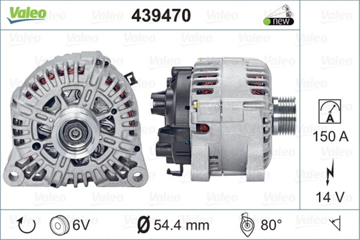 YEDEK PARÇAALTERNATÖR PSA VALEO 439470VALEOVALEO 439470