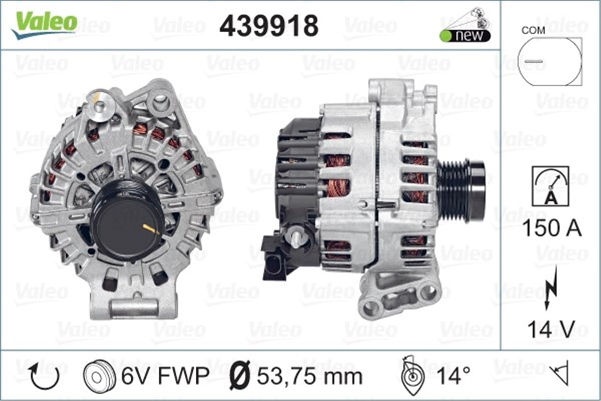 YEDEK PARÇAALTERNATÖR S60. S80. V40. V60. V70 16 2.0 VALEO 439918VALEOVALEO 439918