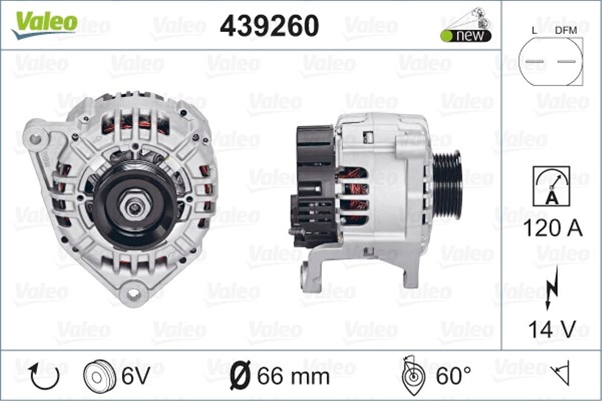 YEDEK PARÇAALTERNATÖR VAG VALEO 439260VALEOVALEO 439260