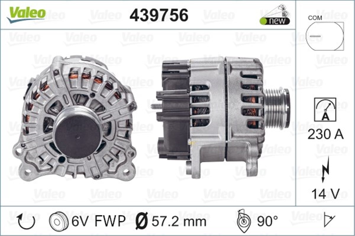 YEDEK PARÇAALTERNATÖR VAG VALEO 439756VALEOVALEO 439756