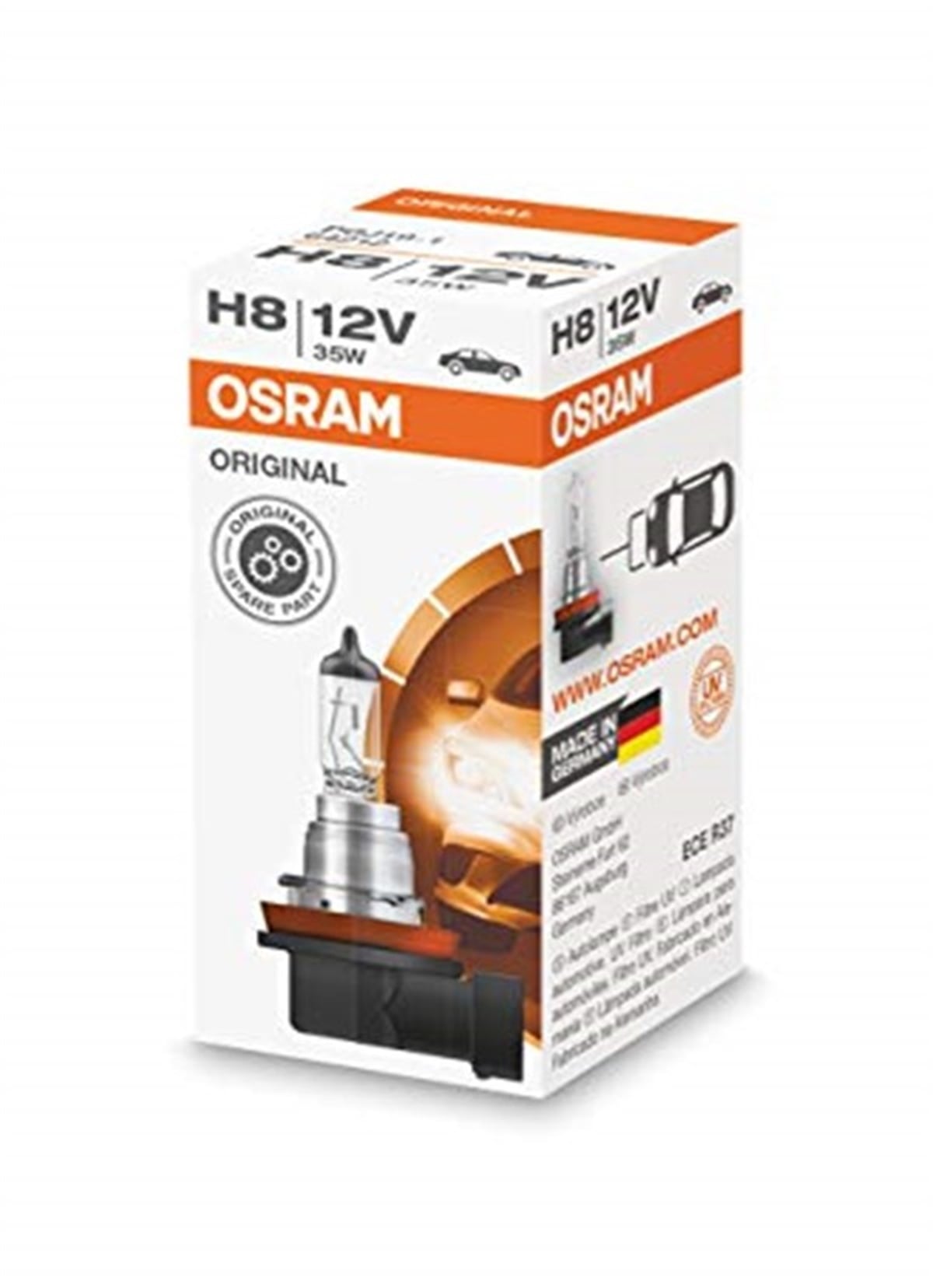 YEDEK PARÇAAMPUL 12V H8 35W TEK TELLİ FAR VE SİS OSRAM 64212OSRAMOSRAM 64212