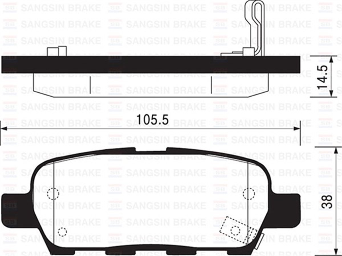 YEDEK PARÇAARKA BALATA NISSAN XTRAIL2.0-2.2DCI 01 INFINITI FX35 3.5 03 FX45 4.5 03 GDB3294-GDB3508-GDB3507 SANGSIN SP1184SANGSINSANGSIN SP1184