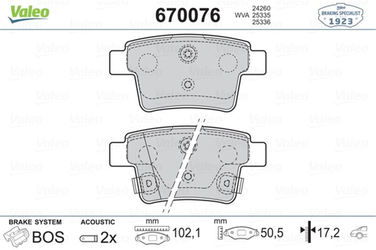 YEDEK PARÇAARKA BALATA PRONTO GEN 04 VALEO 670076VALEOVALEO 670076