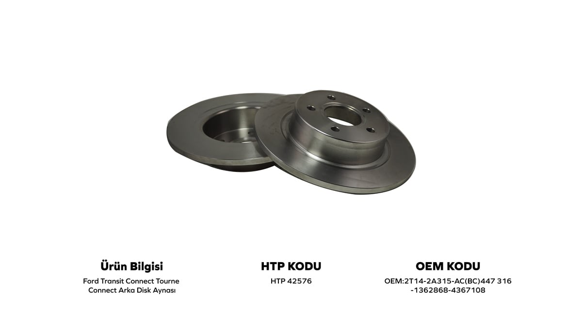 YEDEK PARÇAARKA FREN DİSK AYNASI TRANSİT CONNECT/TOURNE/CONNECT 2002-2013 Q278MMHATİPOĞLU*HTP42576