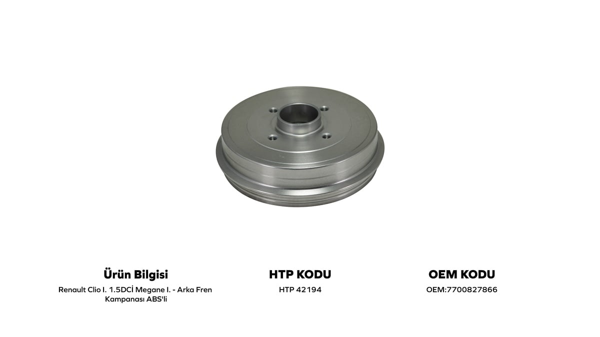 YEDEK PARÇAARKA KAMPANA ABS'Lİ MEGANE I/CLİO 1.5DCİHATİPOĞLU*HTP42194