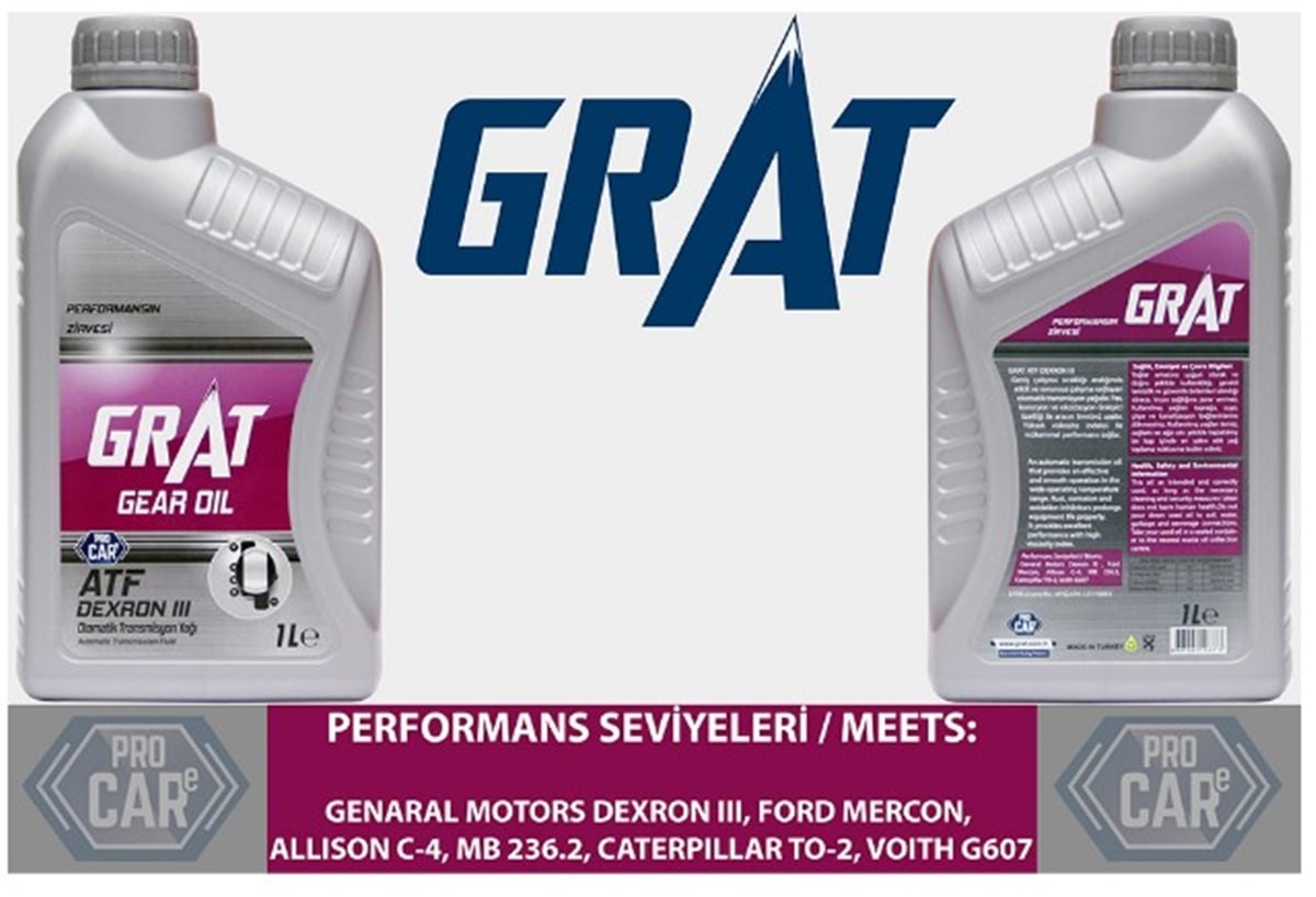 YEDEK PARÇAATF III 1 LİTRE ATF-III GM DEXRON III  -GRT-600031GRATGRT-600031