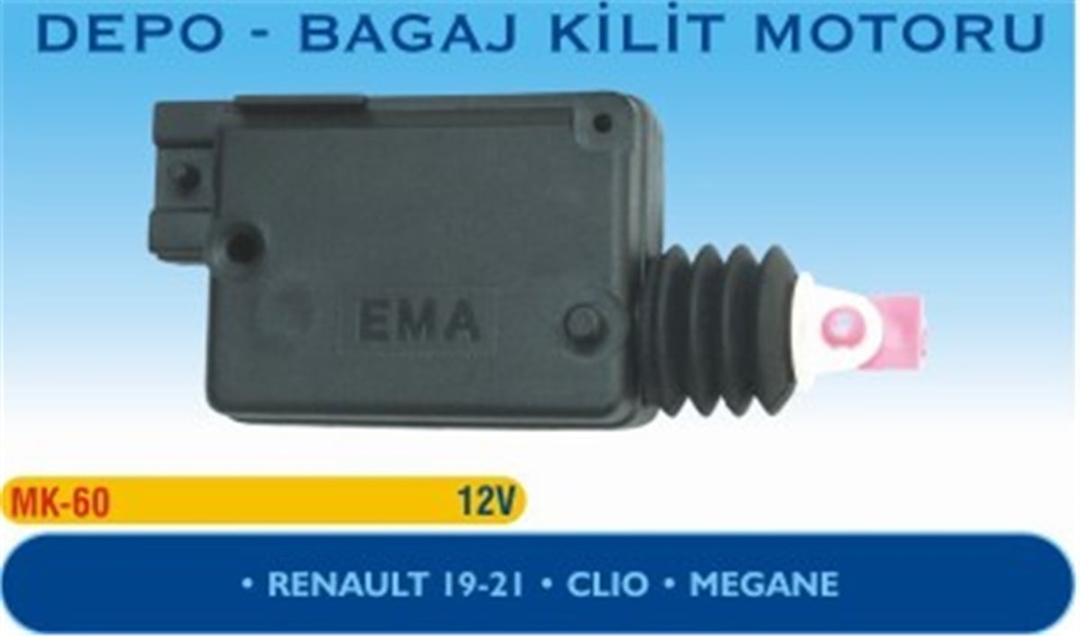 YEDEK PARÇABAGAJ KİLİT MOTORU DEPO R19/21/CLİO/MEGANEEMAEMA-MK60