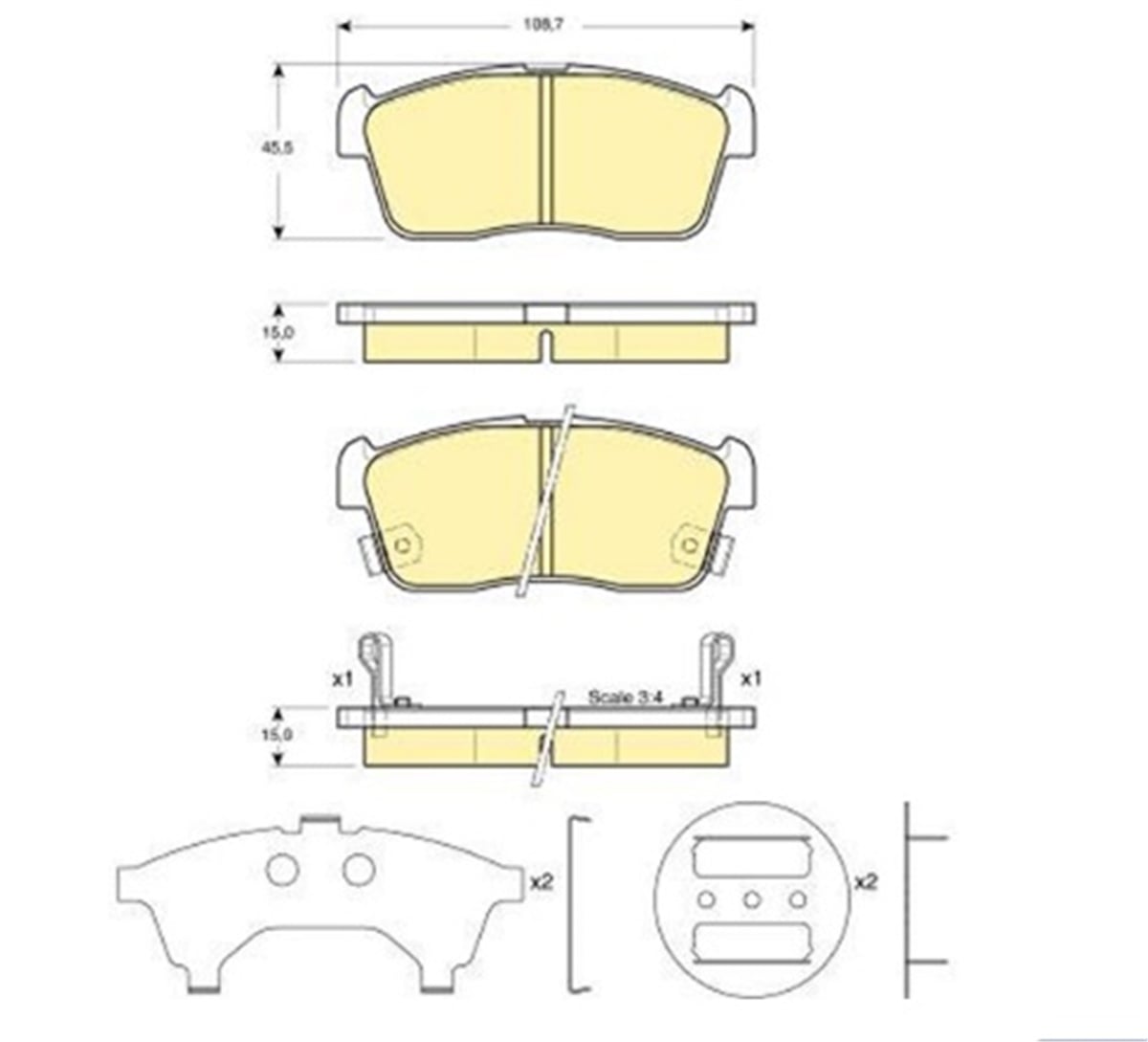 YEDEK PARÇABALATA FREN ON-DAIHATSU SIRION 05>10 / YRV 03->> 5581076A00 -MGA-55368MGAMGA-55368