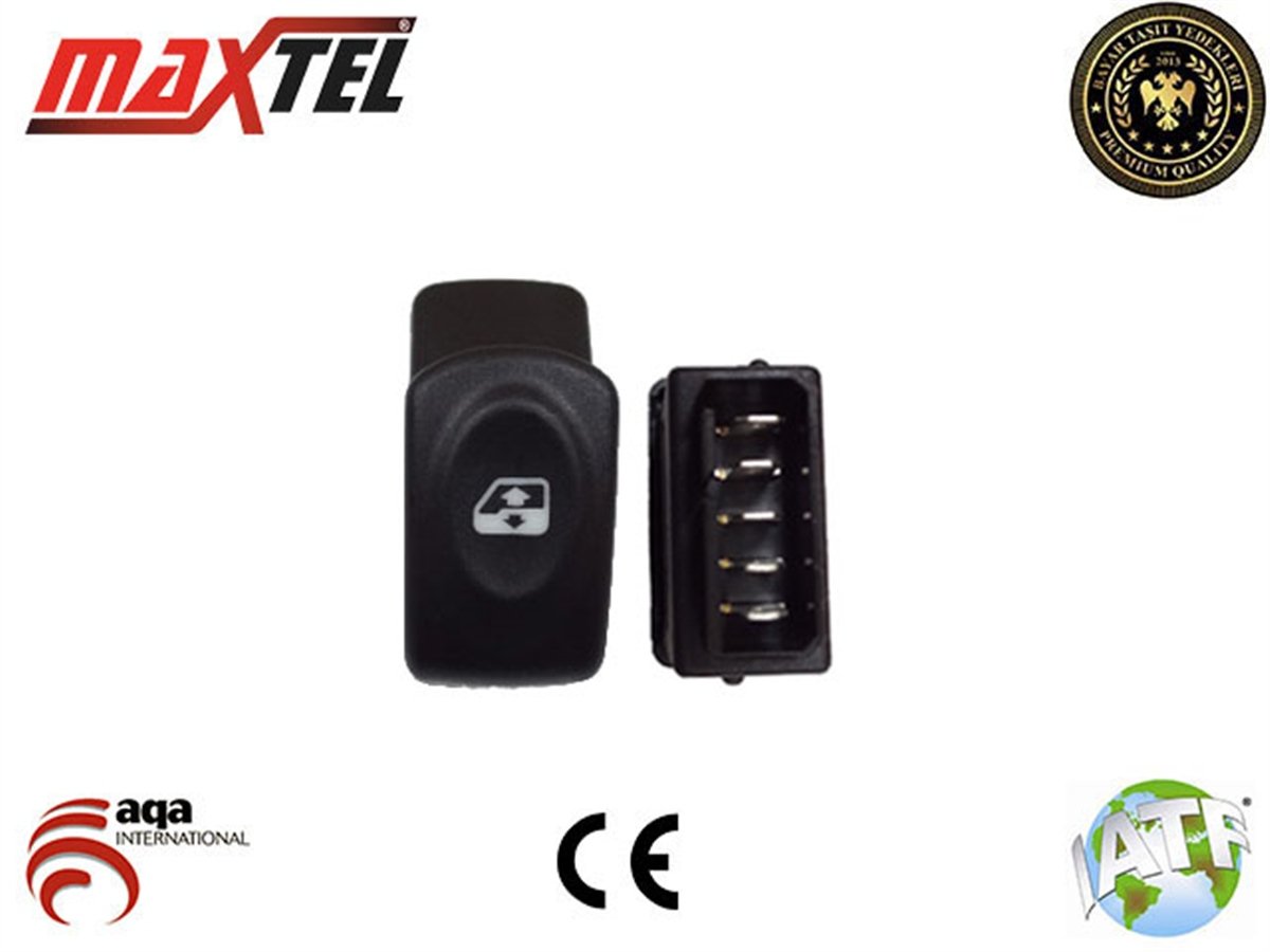 YEDEK PARÇACAM AÇMA DÜĞMESİ ÖN SOL 5 PİN SİYAH OTOMATİK MEGANE I/KANGOOMAXTEL18204605