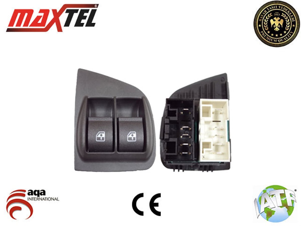 YEDEK PARÇACAM AÇMA DÜĞMESİ ÖN SOL 5 PİN ÇİFTLİ KASALI SİYAH-BEYAZ DOBLO 2006>MAXTEL18205033