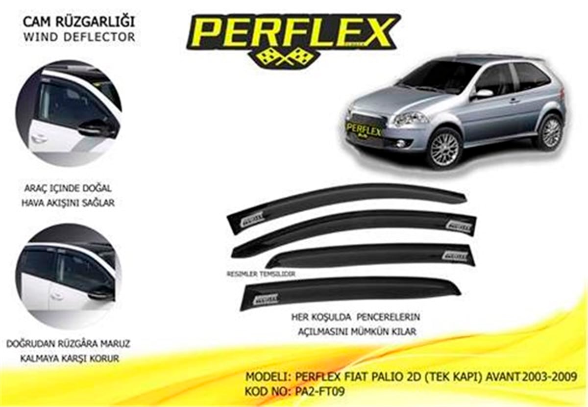 YEDEK PARÇACAM RÜZGARLIĞI FIAT PALIO 2D TEK KAPI AVANT 2003-2009 2 Lİ PERFLEX PA2-FT09PERFLEXPERFLEX PA2-FT09
