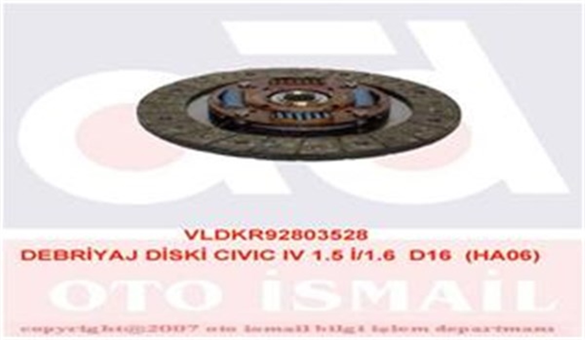 YEDEK PARÇADEBRIYAJ DİSKİ CIVIC IV 1.5 İ-1.6 D16 HA06 VALEO 803528VALEOVALEO 803528