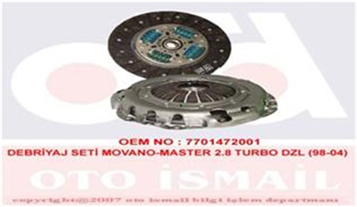 YEDEK PARÇADEBRIYAJ SETİ BASKI DİSK MOVANO-MASTER 2.8DTI 98-04 S9W.7.02-S9W 702 VALEO 821394VALEOVALEO 821394