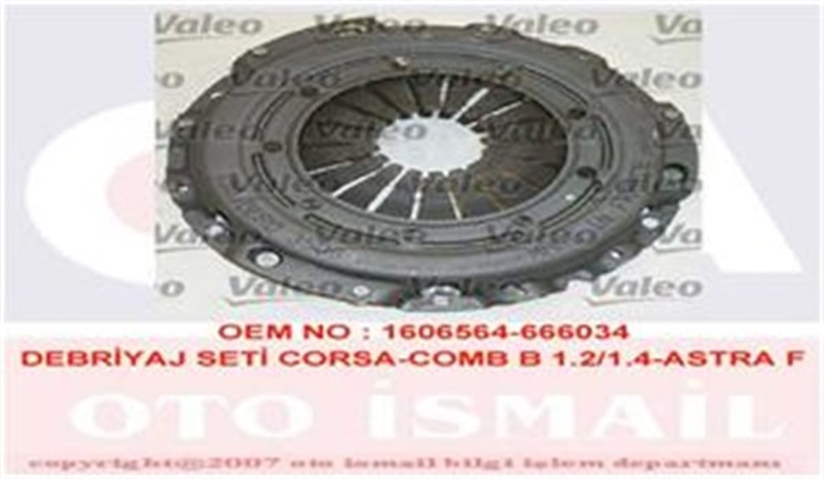 YEDEK PARÇADEBRIYAJ SETİ CORSA A-B-COMBO B-ASTRA F-TIGRA VECTRA A-KADETT E 1.2-1.3-1.4 C12-C13-C14 VALEO 801039VALEOVALEO 801039
